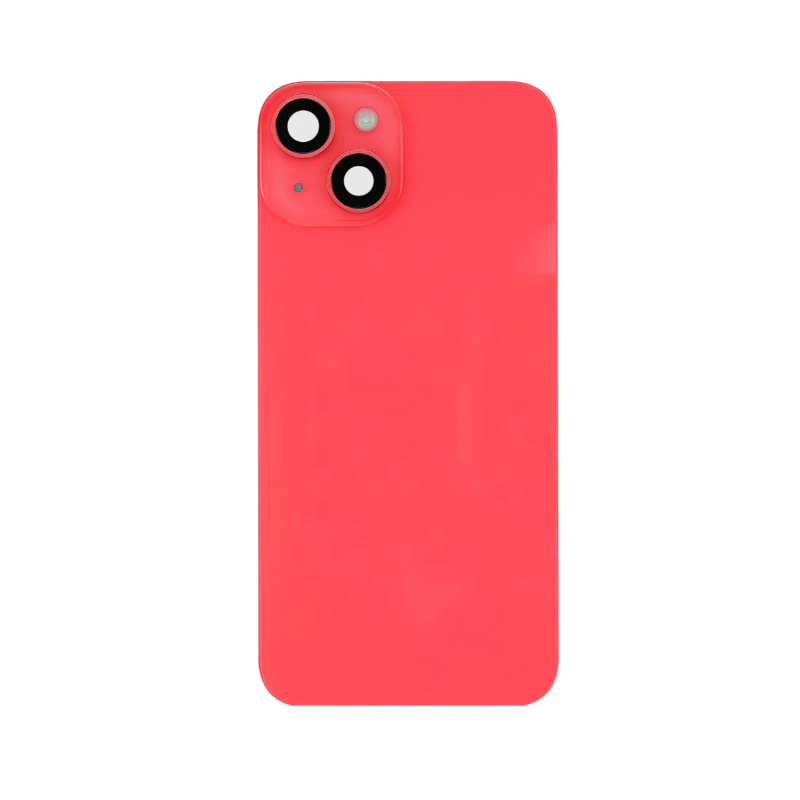 iPhone 14 Back Glass Battery Cover Glass w/ Magsafe Magnet / Camera Lens / Camera Bezel / Metal Plate (Red)