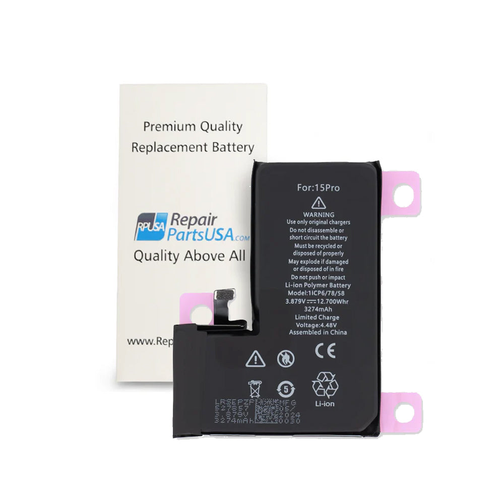 iPhone 15 Pro Premium Replacement Battery w/ Adhesive