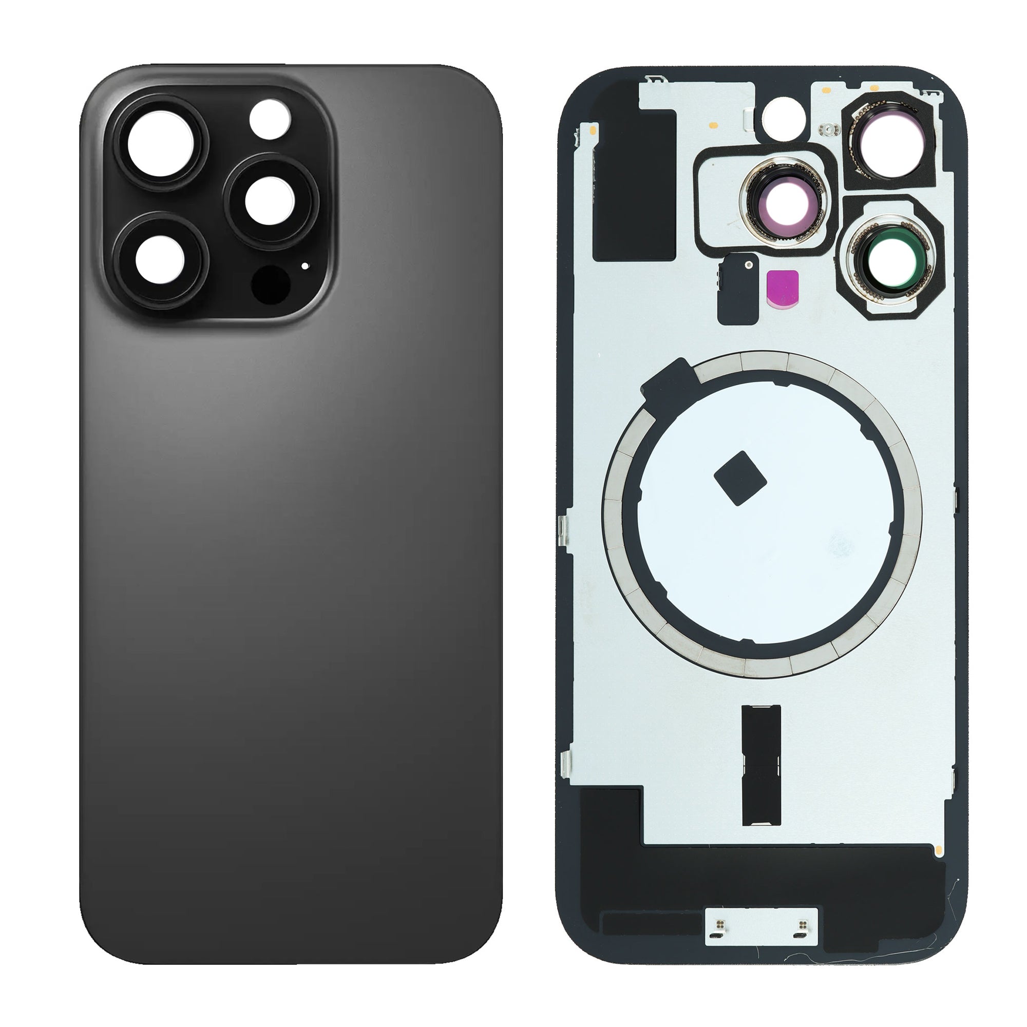 iPhone 16 Pro Back Glass Battery Cover with Frame / Magsafe Magnet / C