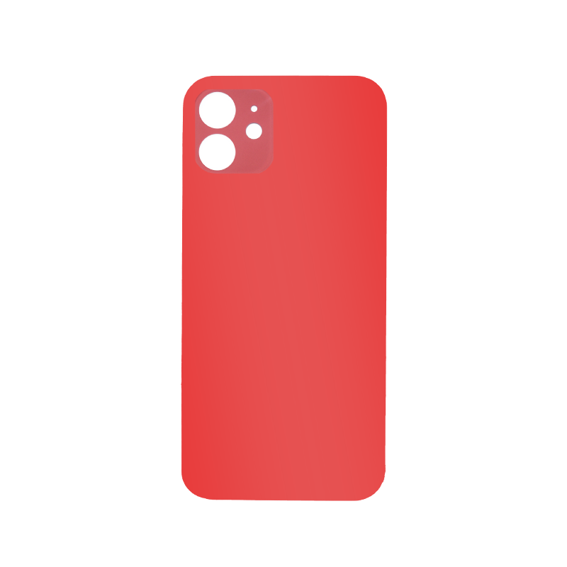 iPhone 12 Red Battery Cover Glass With Adhesive (Large Camera Hole)