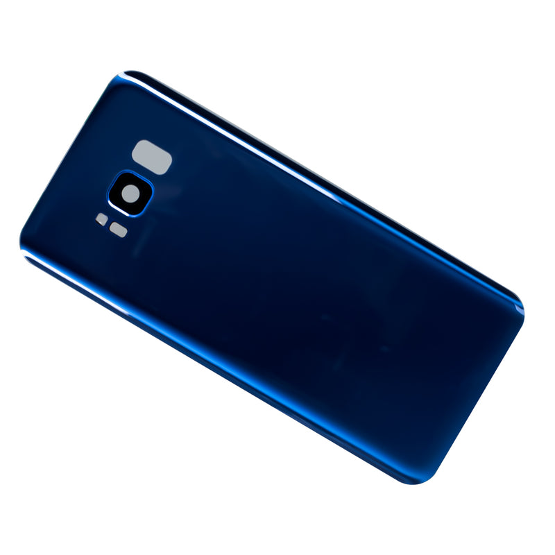 Samsung Galaxy S8 Glass Back Cover with Camera Lens Cover and Adhesive(Blue)