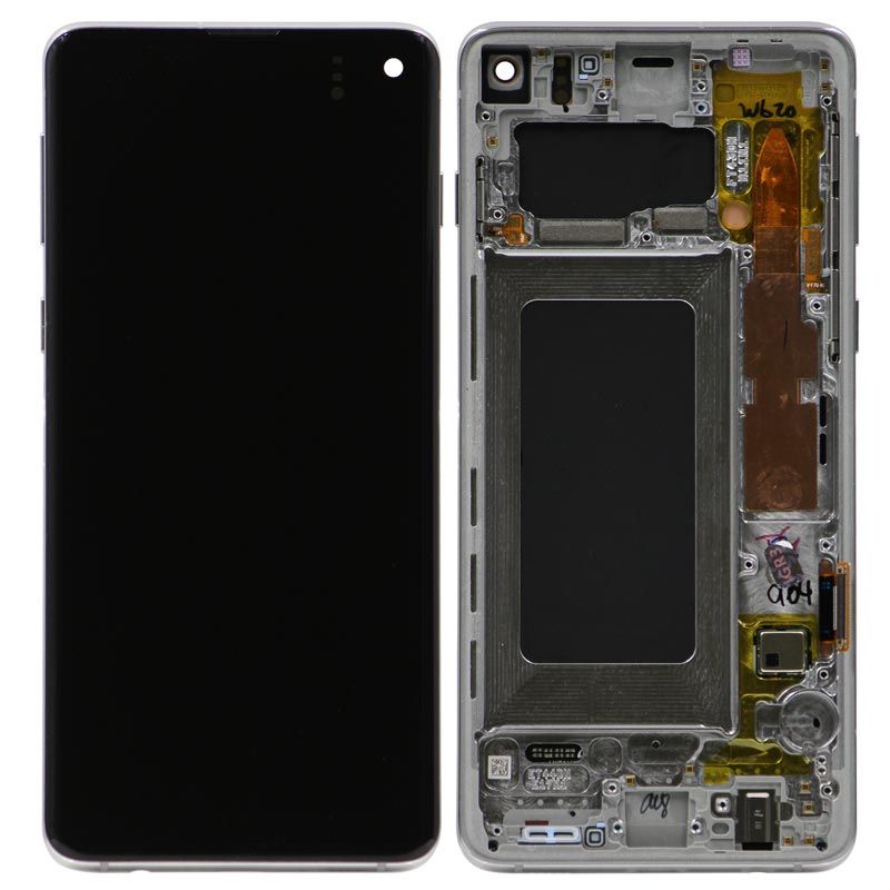 Samsung Galaxy S10 Glass Screen LCD Assembly Replacement with Front Housing  (Prism White)