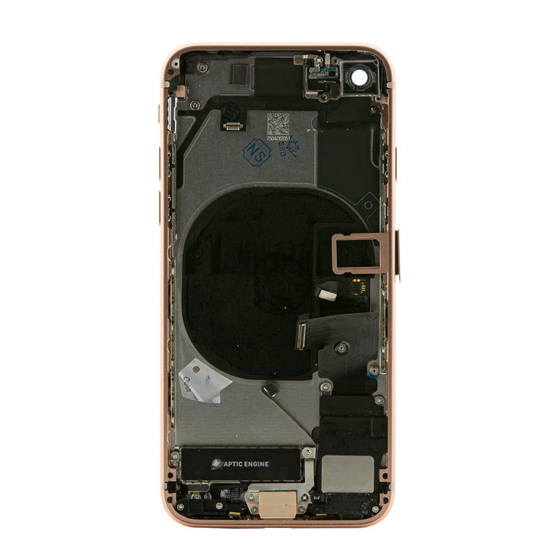 iPhone 8 Gold Rear Back Housing Midframe Assembly w/ Pre-Installed Small Parts