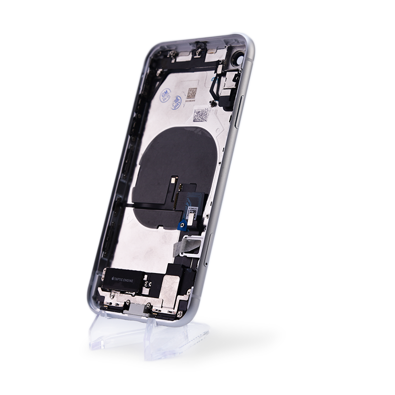 iPhone XR White Rear Back Housing Midframe Assembly w/ Pre-Installed Small Parts