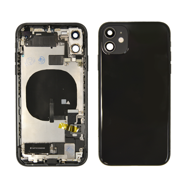 iPhone 11 Black Rear Back Housing Midframe Assembly w/ Pre-Installed Small Parts