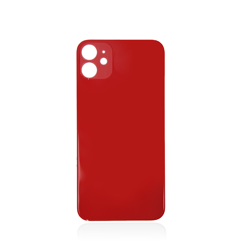 iPhone 11 Red Battery Cover Glass With Adhesive (Large Camera Hole)