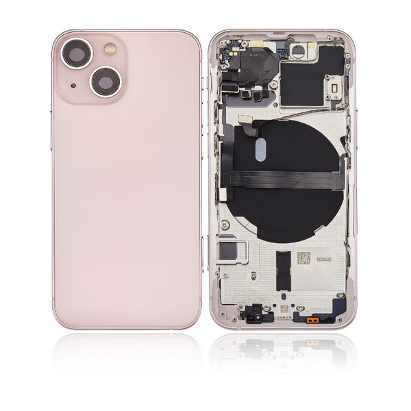 iPhone 13 Mini Rear Back Housing Replacement with Small Parts Pre-Installed - Pink