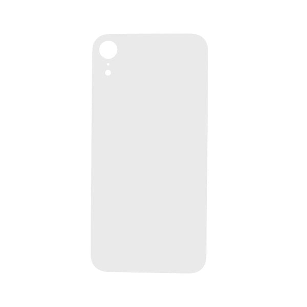 iPhone XR White Battery Cover Glass With Adhesive (Large Camera Hole)