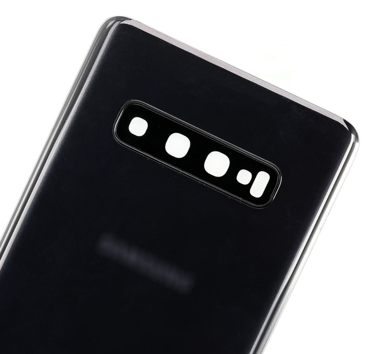Samsung Galaxy S10 Plus Glass Back Cover with Camera Lens Cover and Adhesive(Prism Black)
