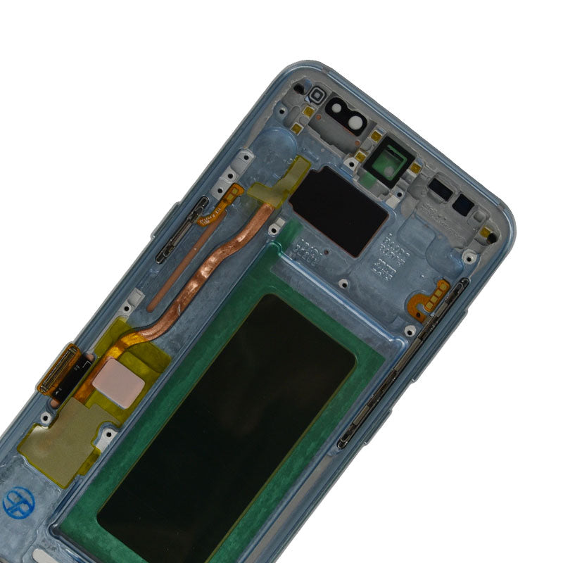 Samsung Galaxy S8 Glass Screen Display Assembly Replacement with Front Housing (Coral Blue)