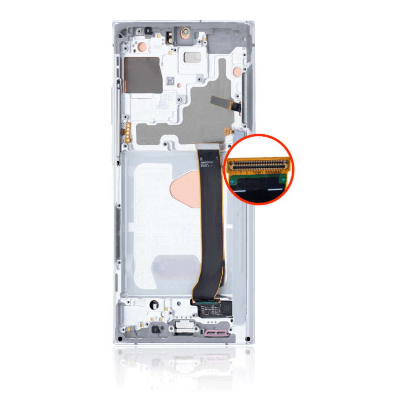 Samsung Galaxy Note 20 Ultra 5G Premium Glass Screen OLED Assembly Replacement w/Frame (Mystic White)