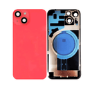 iPhone 14 Back Glass Battery Cover Glass w/ Magsafe Magnet / Camera Lens / Camera Bezel / Metal Plate (Red)