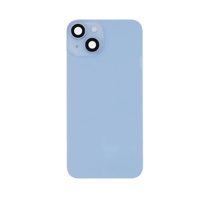 iPhone 14 Plus Back Glass Battery Cover Glass w/ Magsafe Magnet / Camera Lens / Camera Bezel / Metal Plate (Blue)