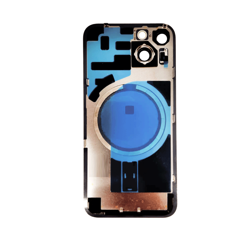 iPhone 14 Plus Back Glass Battery Cover Glass w/ Wireless NFC / Flash Flex / Magnet / Camera Lens / Camera Bezel / Metal Plate (Starlight)