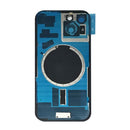 iPhone 15 Back Glass Battery Cover Glass w/ Magsafe Magnet / Camera Lens / Camera Bezel / Metal Plate (Black)