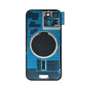 iPhone 15 Back Glass Battery Cover Glass w/ Magsafe Magnet / Camera Lens / Camera Bezel / Metal Plate (Blue)