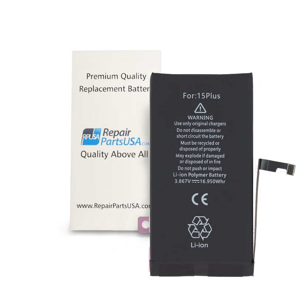 Apple iPhone 15 ブラック バッテリー85% iPhone 15 Plus Premium Replacement Battery w/ Adhesive