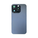 iPhone 15 Pro Back Glass Battery Cover Glass w/ Magsafe Magnet / Camera Lens / Camera Bezel / Metal Plate (Blue Titanium)