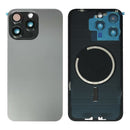 iPhone 15 Pro Max Back Glass Battery Cover Glass w/ Magsafe Magnet / Camera Lens / Camera Bezel / Metal Plate (Black Titanium)