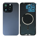 iPhone 15 Pro Max Back Glass Battery Cover Glass w/ Magsafe Magnet / Camera Lens / Camera Bezel / Metal Plate (Blue Titanium)