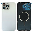 iPhone 15 Pro Max Back Glass Battery Cover Glass w/ Magsafe Magnet / Camera Lens / Camera Bezel / Metal Plate (White Titanium)