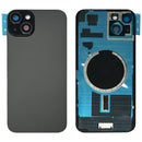 iPhone 15 Plus Back Glass Battery Cover Glass w/ Magsafe Magnet / Camera Lens / Camera Bezel / Metal Plate (Black)