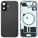 iPhone 16 Back Glass Battery Cover with Frame / Magsafe Magnet / Camera Lens / Camera Bezel / Metal Plate (Black)