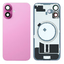iPhone 16 Back Glass Battery Cover with Frame / Magsafe Magnet / Camera Lens / Camera Bezel / Metal Plate (Pink)