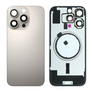 iPhone 16 Pro Back Glass Battery Cover with Frame / Magsafe Magnet / Camera Lens / Camera Bezel / Metal Plate (Natural Titanium)