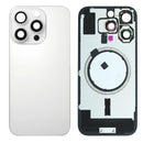 iPhone 16 Pro Back Glass Battery Cover with Frame / Magsafe Magnet / Camera Lens / Camera Bezel / Metal Plate (White Titanium)