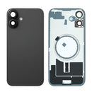 iPhone 16 Plus Back Glass Battery Cover with Frame / Magsafe Magnet / Camera Lens / Camera Bezel / Metal Plate (Black)