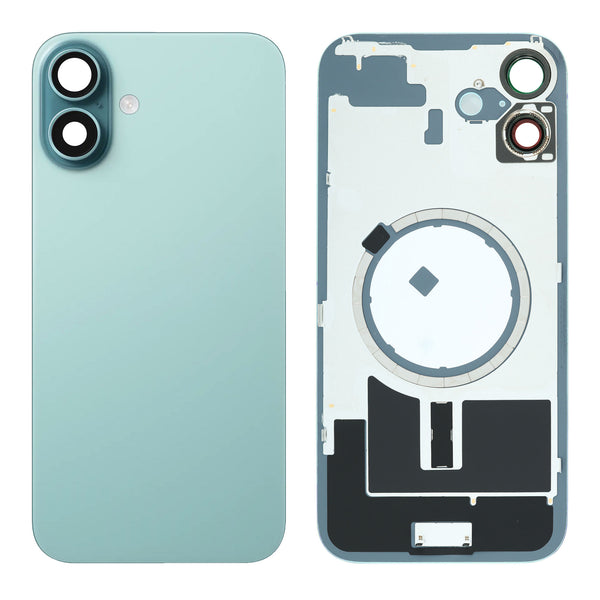 iPhone 16 Plus Back Glass Battery Cover with Frame / Magsafe Magnet / Camera Lens / Camera Bezel / Metal Plate (Teal)
