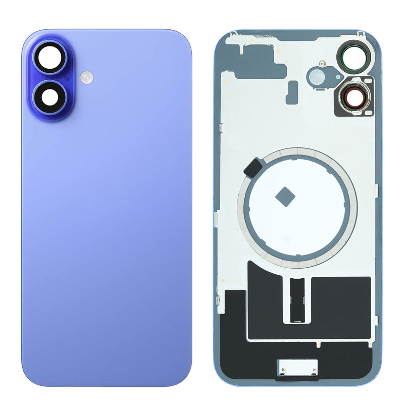 iPhone 16 Plus Back Glass Battery Cover with Frame / Magsafe Magnet / Camera Lens / Camera Bezel / Metal Plate (Ultramarine)