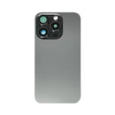 iPhone 15 Pro Back Glass Battery Cover Glass w/ Magsafe Magnet / Camera Lens / Camera Bezel / Metal Plate (Black Titanium)