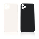 iPhone 11 Pro Max Battery Cover Glass With Adhesive (Silver) (Large Camera Hole)