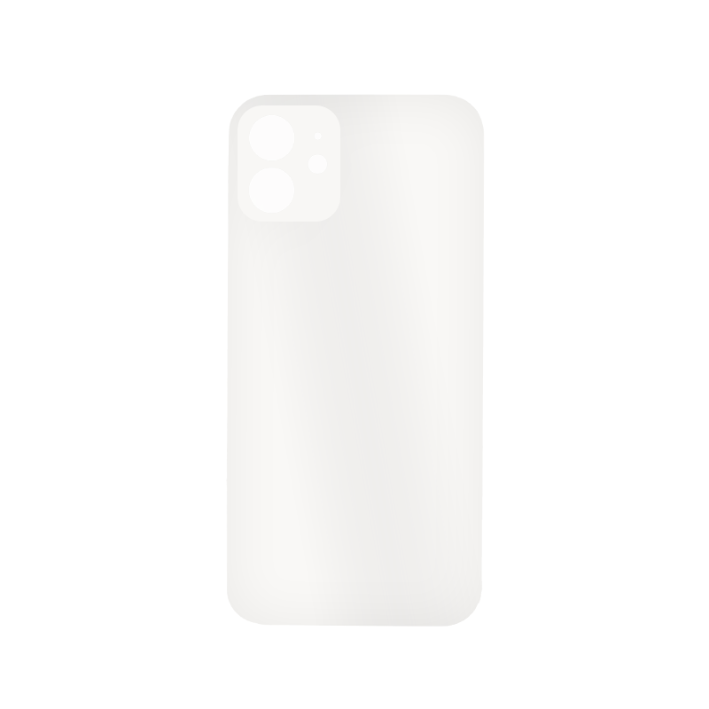 iPhone 12 White Battery Cover Glass With Adhesive (Large Camera Hole)