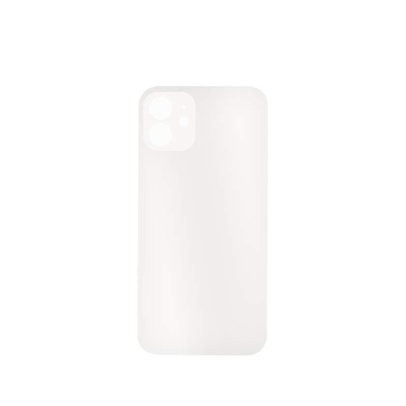 iPhone 12 Mini White Battery Cover Glass With Adhesive (Large Camera Hole)