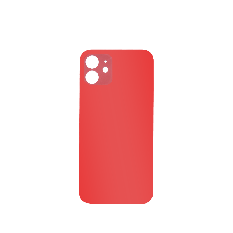 iPhone 12 Mini Red Battery Cover Glass With Adhesive (Large Camera Hole)