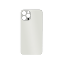 iPhone 12 Pro Silver Battery Cover Glass With Adhesive (Large Camera Hole)