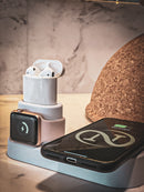 NobleStation 4 in 1 White Wireless Charging Station for Apple iWatch, Airpods and iPhone