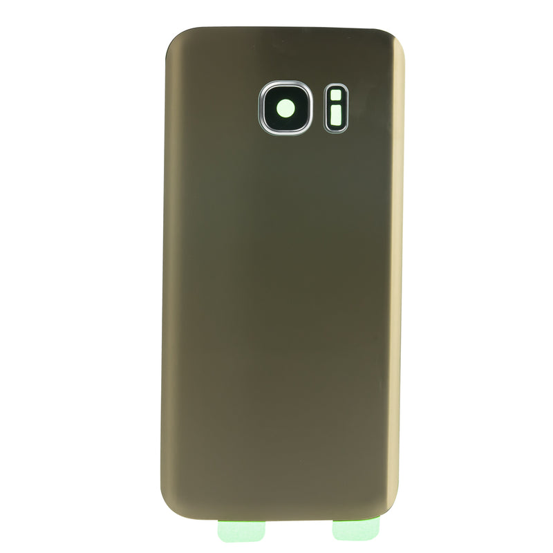 Samsung Galaxy S7 Glass Back Cover with Camera Lens Cover and Adhesive(Gold)