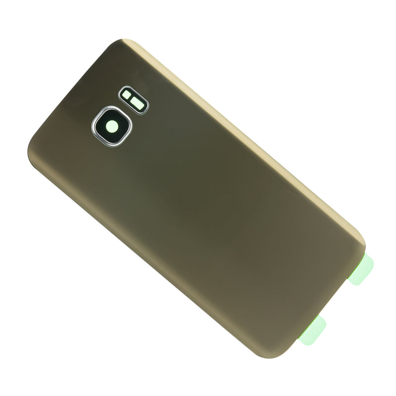 Samsung Galaxy S7 Glass Back Cover with Camera Lens Cover and Adhesive(Gold)