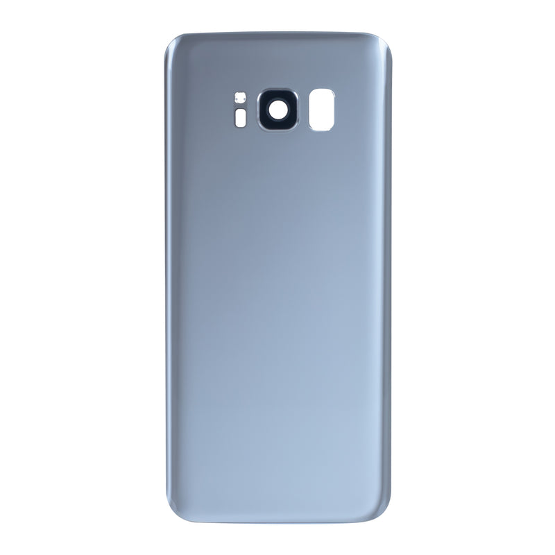 Samsung Galaxy S8 Glass Back Cover with Camera Lens Cover and Adhesive(Silver)