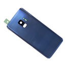 Samsung Galaxy S9 Glass Back Cover with Camera Lens Cover and Adhesive(Blue)