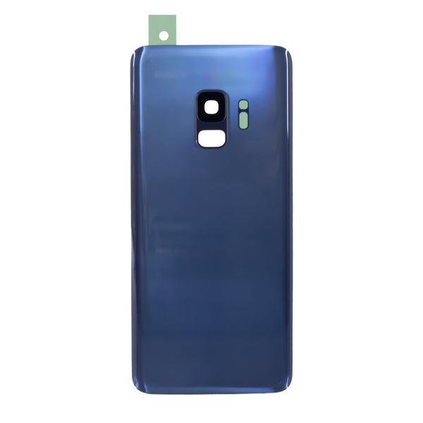 Samsung Galaxy S9 Glass Back Cover with Camera Lens Cover and Adhesive(Blue)