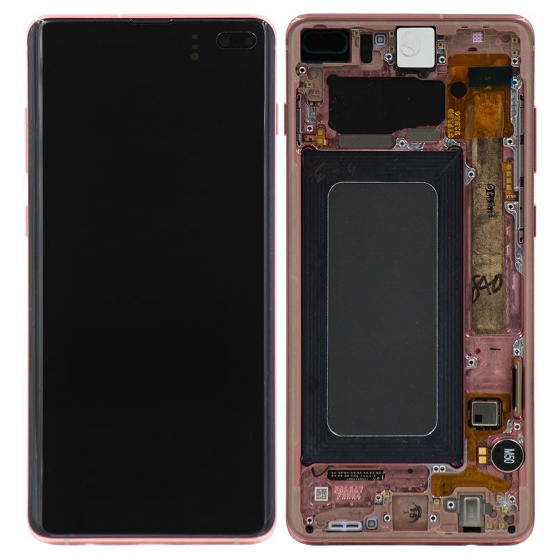 Samsung Galaxy S10 Plus Glass Screen LCD Assembly Replacement with Frame (Flamingo Pink)