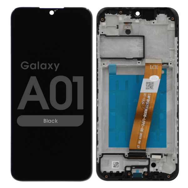Samsung Galaxy A01 (A015 / 2020) LCD and Digitizer Glass Screen Replacement (W/FRAME)  (Black) (USB-C) (US Version)