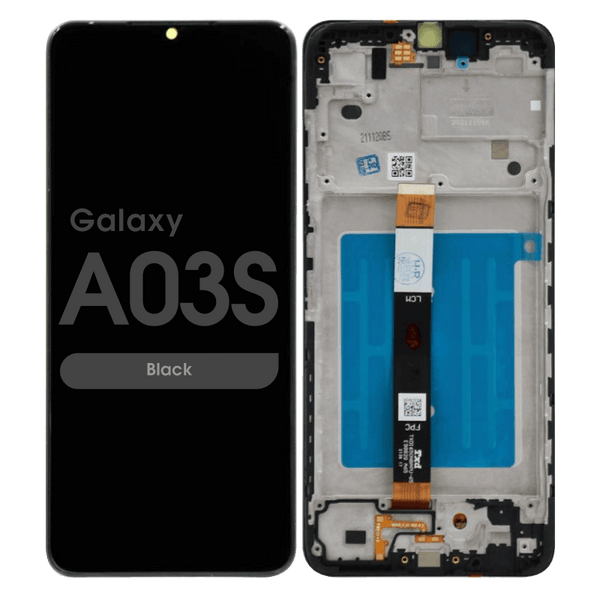 Samsung Galaxy A03S (A037U/2021) LCD and Digitizer Glass Screen Replacement (W/ FRAME) (Black) (US Version)