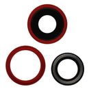 iPhone 13 / iPhone 13 Mini Rear Camera Lens w/ Rings - Red