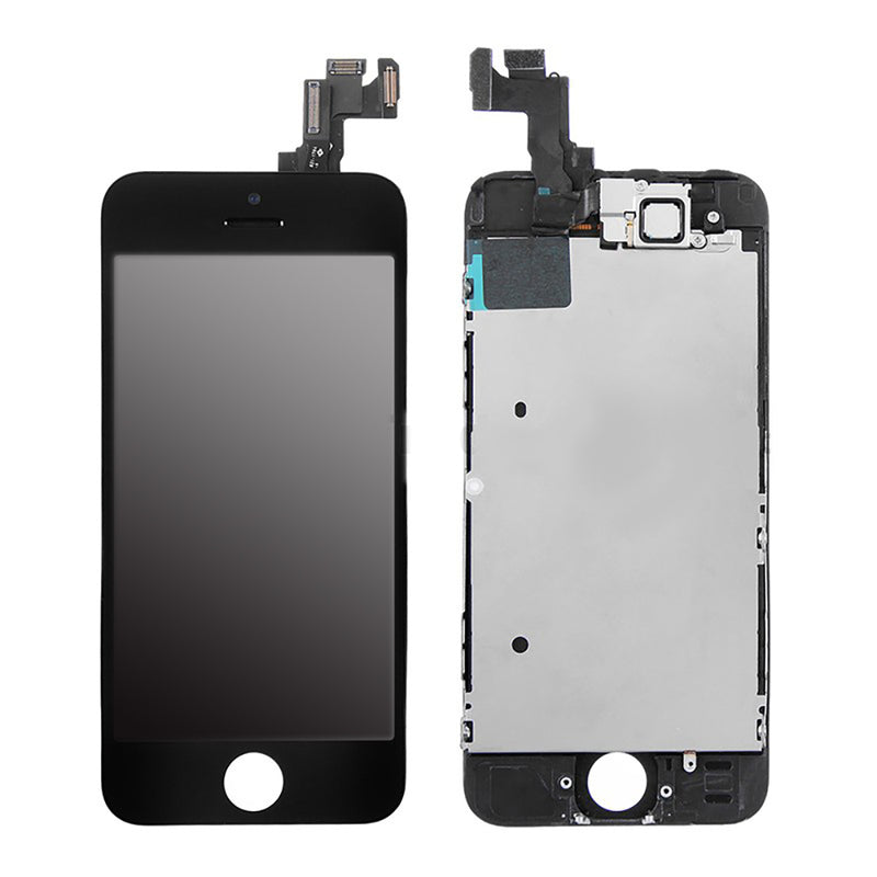 iPhone 5C LCD and Digitizer Glass Screen Replacement with Small Parts (Black) (Premium)